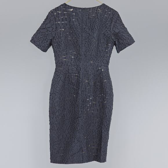 Ag Phillips Sheath Black Lace Dress Textured Cocktail Silk Blend Size 0 - Picture 4 of 6